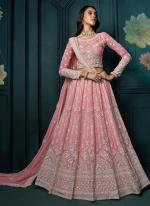 Georgette  Pink Wedding Wear Embroidery Work Lehenga Choli